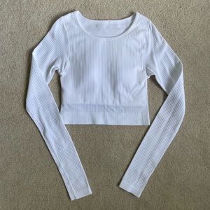 lululemon ebb to street cropped long sleeve top